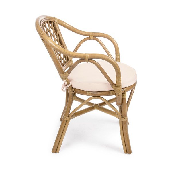 Dřevěná/ratanová zahradní židle v přírodní barvě Athina – Bizzotto-image-3