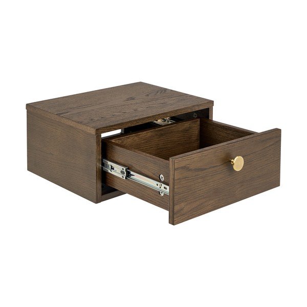 Noční stolek v dekoru dubu v tmavě přírodní barvě Monfort – Actona-image-3