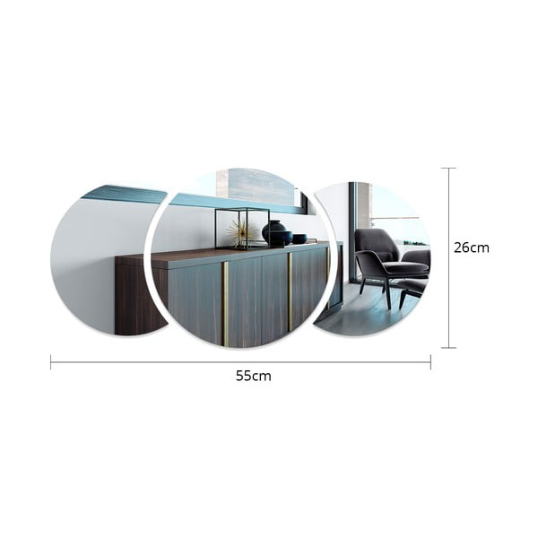 Samolepka na zeď 26x26 cm Half-moon Mirror – Ambiance-image-2