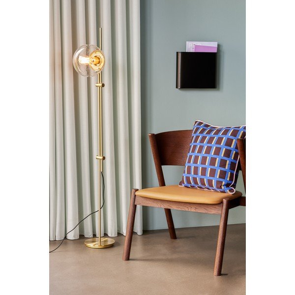 Stojací lampa v mosazné barvě se skleněným stínidlem (výška 147 cm) Bubble – Hübsch-image-1