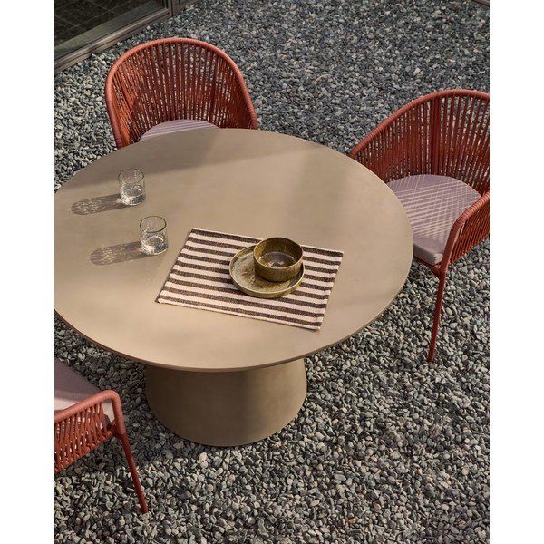 Betonový venkovní jídelní stůl Kave Home Itai, ⌀ 120 cm-image-2