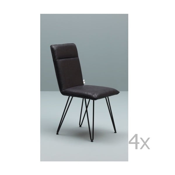 Sada 4 černých židlí s černým podnožím Design Twist Elice