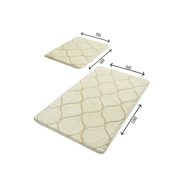 Sada 2 béžových obdélníkových koupelnových předložek Foutastic Wave-image-2