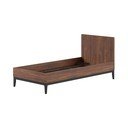 Jednolůžková postel z dřevotřísky v dekoru ořechu bez roštu 90x200 cm v tmavě přírodní barvě Ilyas – Vipack