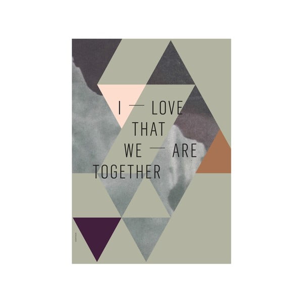 Autorský plakát We Are Together Olive, 50x70 cm