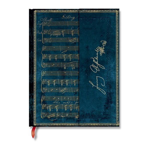 Modrý linkovaný zápisník s tvrdou vazbou Paperblanks Schubert, 144 stran