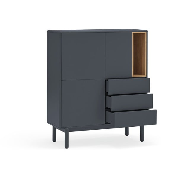 Tmavě šedá vysoká komoda 100x120 cm Corvo - Teulat-image-3