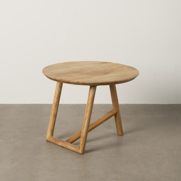 Kulatý konferenční stolek z mangového dřeva v přírodní barvě ø 60 cm Mao – Ixia-image-1