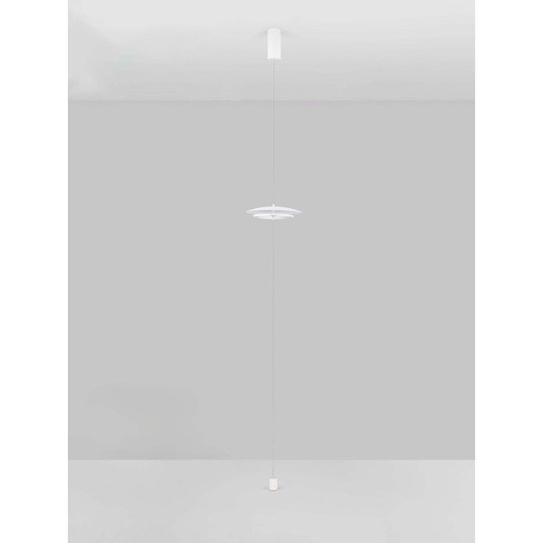 Matně bílá hliníková LED stmívatelná stojací lampa (výška 330 cm) Olos – Nova Luce-image-4
