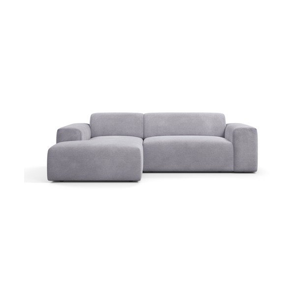 Světle šedá manšestrová rohová pohovka Marie Claire Home Karen, 250 cm, levý roh