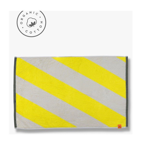 Žlutá koupelnová předložka z bio bavlny 50x80 cm Diagonal – Mette Ditmer Denmark-image-3