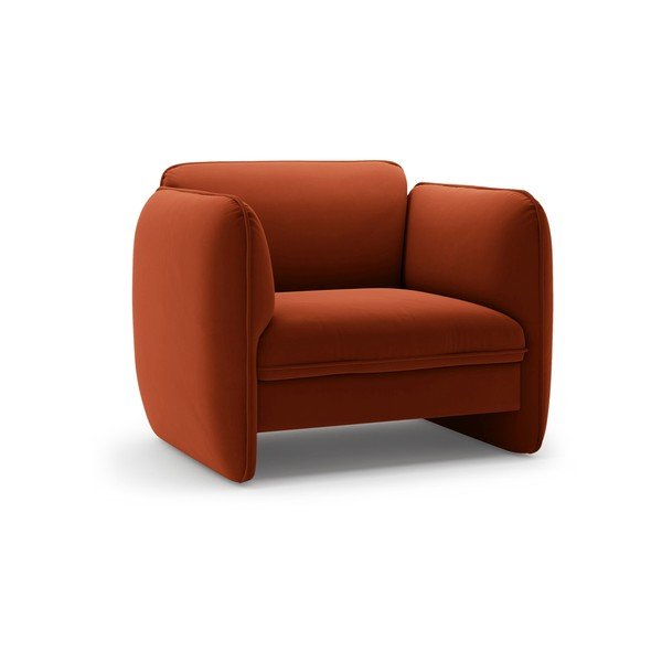 Sametové křeslo v cihlové barvě Georgia – Micadoni 