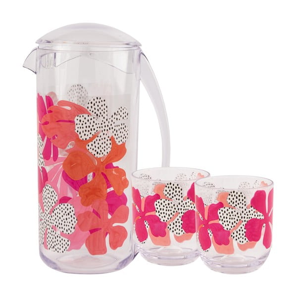 Růžovo-oranžový piknikový džbán Navigate, 2 l-image-2