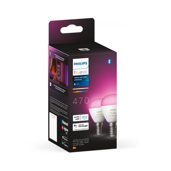 Smart žárovky v sadě 2 ks E14, 5 W White and color ambiance – Philips Hue-image-2