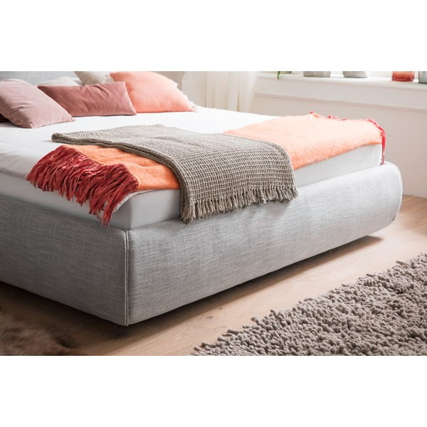 Šedá čalouněná dvoulůžková postel s úložným prostorem s roštem 180x200 cm Atesio – Meise Möbel-image-1