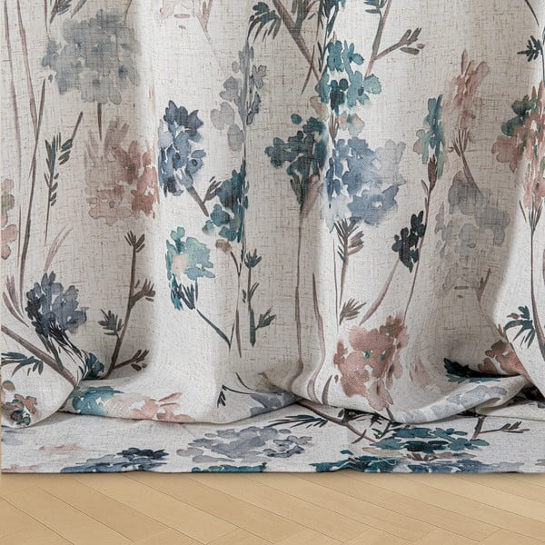 Světle modrý/krémový závěs 135x250 cm Flosi – Restilo-image-4