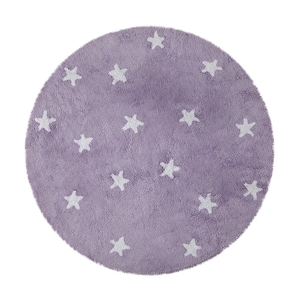 fialový bavlněný ručně vyráběný koberec Lorena Canals Sky, průměr 140 cm