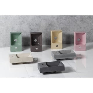 Světle šedé betonové umývátko 31x17 cm Piccolino – Sapho