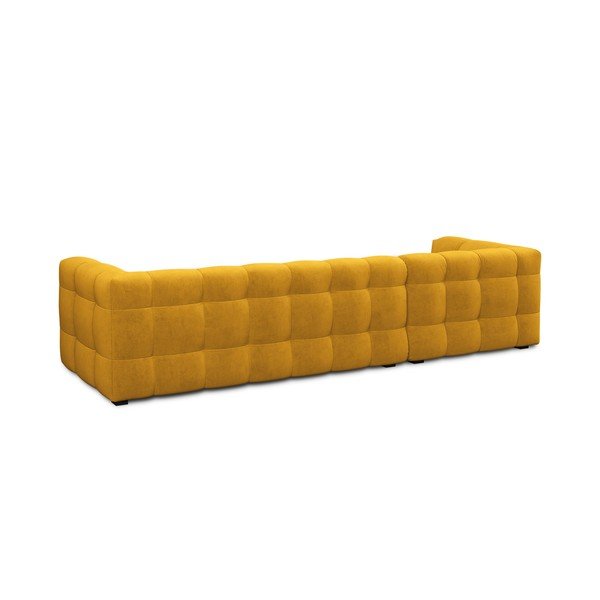 Žlutá sametová rohová pohovka Windsor & Co Sofas Vesta, levý roh-image-4