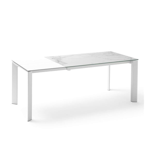 Šedo-bílý rozkládací jídelní stůl sømcasa Tamara Blanco, délka 160/240 cm