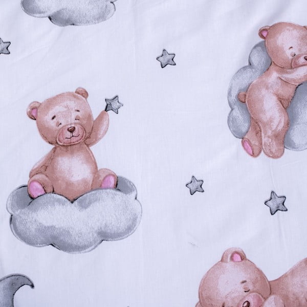 Bílé bavlněné dětské povlečení do postýlky 100x135 cm Teddy Bear "Ribbon" – Jerry Fabrics-image-4