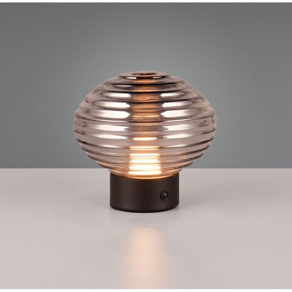 Černo-šedá stmívatelná LED stolní lampa se skleněným stínidlem (výška 14,5 cm) Earl – Reality-image-1