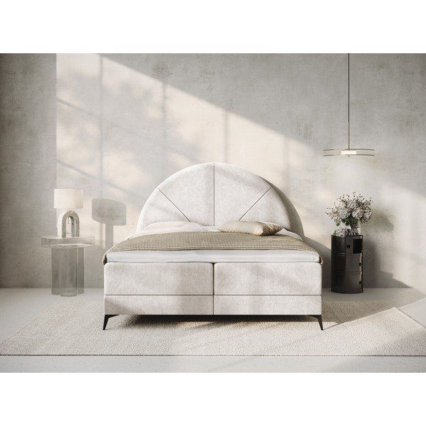 Béžová boxspring postel s úložným prostorem 180x200 cm Sunset – Cosmopolitan Design-image-1