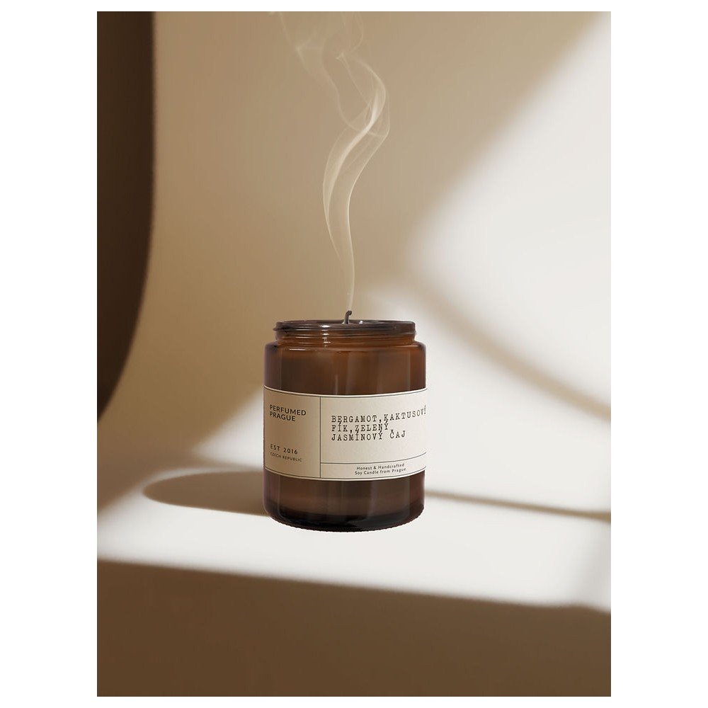 Vonná sojová svíčka doba hoření 40 h #46 Bergamot, Jasmine, Opuncia – Perfumed Prague