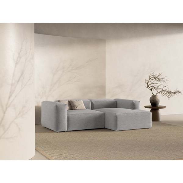 Světle šedá rohová pohovka (pravý roh/s lenoškou) Bergamo – Cosmopolitan Design-image-1