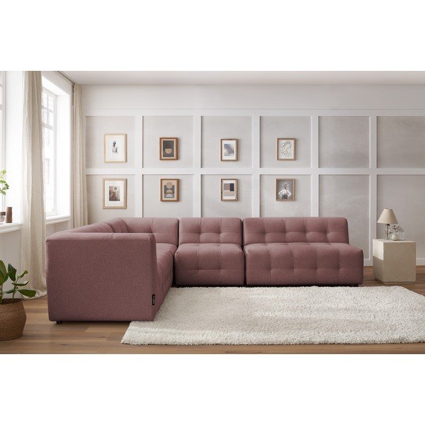 Tmavě růžová rohová pohovka (levý roh) Kleber - Bobochic Paris-image-1