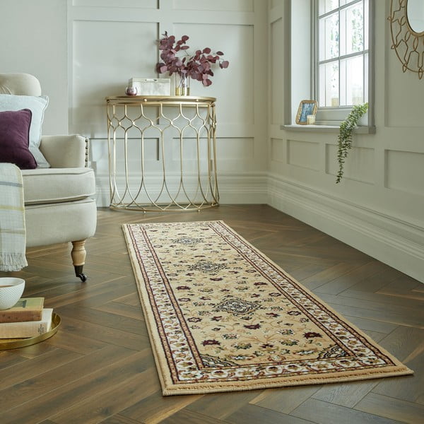 Béžový běhoun 60x230 cm Sherborne – Flair Rugs-image-1