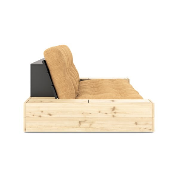 Manšestrová rozkládací pohovka ve světle hnědo-hořčicové barvě 244 cm Base – Karup Design-image-3