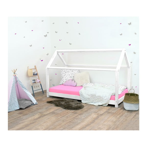Bílá dětská postel bez bočnic ze smrkového dřeva Benlemi Tery, 80 x 160 cm