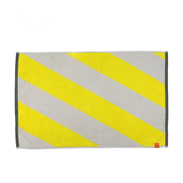 Žlutá koupelnová předložka z bio bavlny 50x80 cm Diagonal – Mette Ditmer Denmark