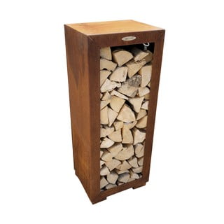 Hnědý ocelový dřevník Remundi, šířka 50 cm