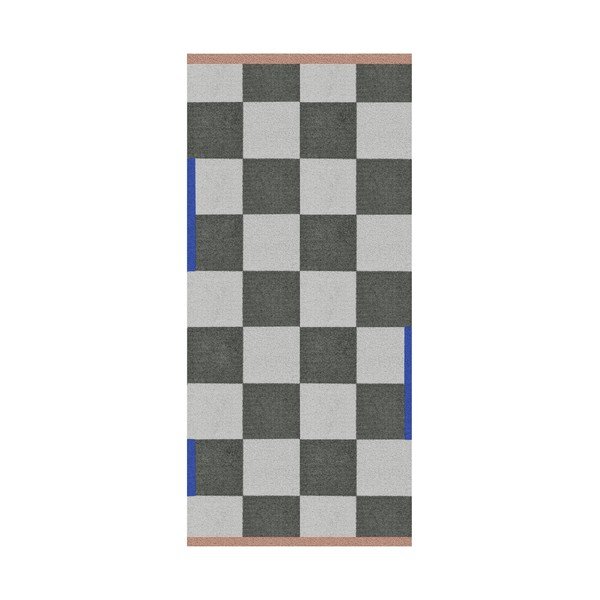 Tmavě zelený/krémový pratelný koberec 70x150 cm Square – Mette Ditmer Denmark