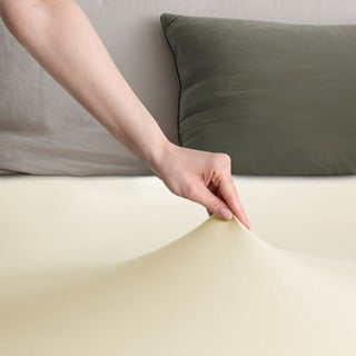 Krémové napínací prostěradlo jersey 240x200 cm Amber – Restilo