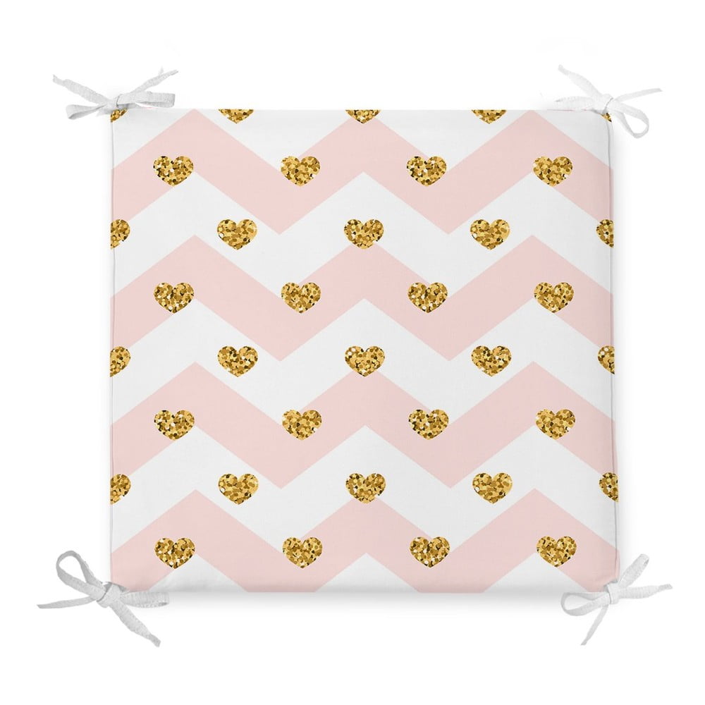 Podsedák s příměsí bavlny Minimalist Cushion Covers Pastel Hearts, 42 x 42 cm
