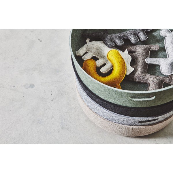 Úložný látkový košík ø 46x12 cm Cesto Black – MiaCara-image-2