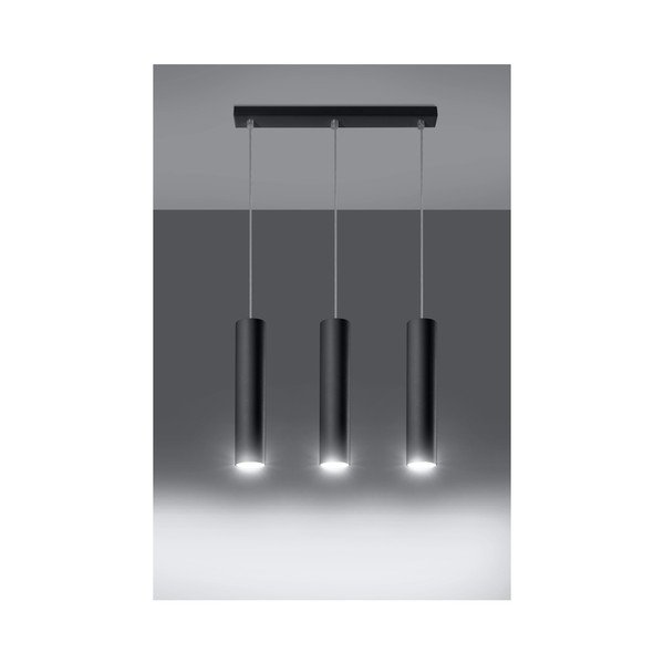 Černé kovové závěsné svítidlo Castro – Sollux-image-1