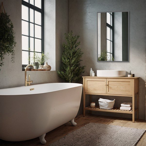 Nástěnné zrcadlo 52x72 cm Grey – knor-image-1