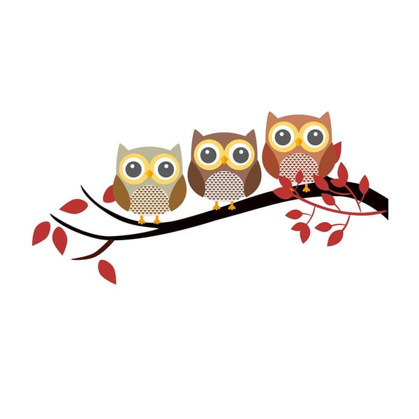 Vinylová nástěnná samolepka Happy Owls
