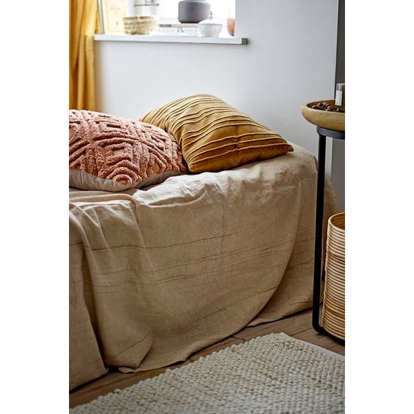 Hnědý přehoz s příměsí lnu 150x200 cm Terni – Bloomingville-image-1