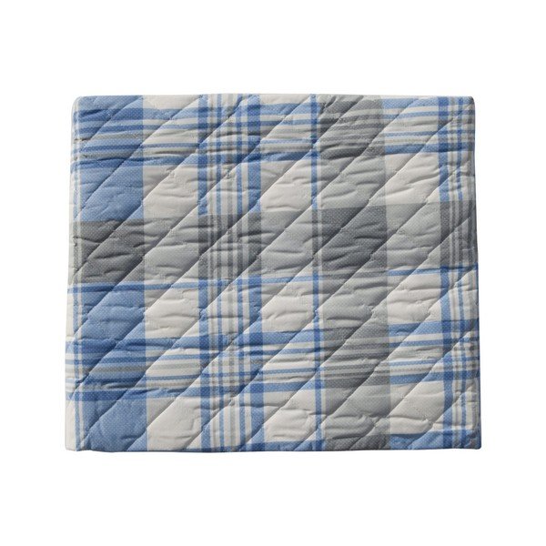 Modrý prošívaný přehoz přes postel Checkers, 160 x 230 cm-image-2