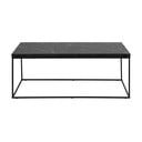 Černý konferenční stolek s deskou v dekoru mramoru 55x110 cm Barossa – Actona