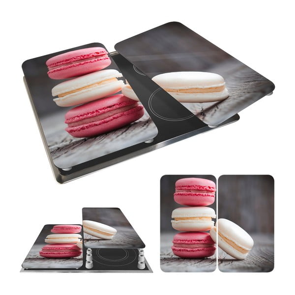 Sada 2 skleněných krytů na sporák Wenko Macarons, 52 x 30 cm-image-2
