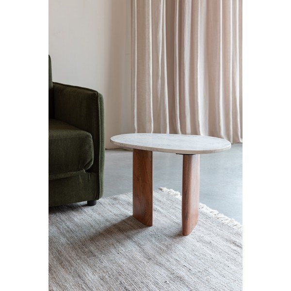 Odkládací stolek s mramorovou deskou  37x56 cm Tanda – White Label-image-1