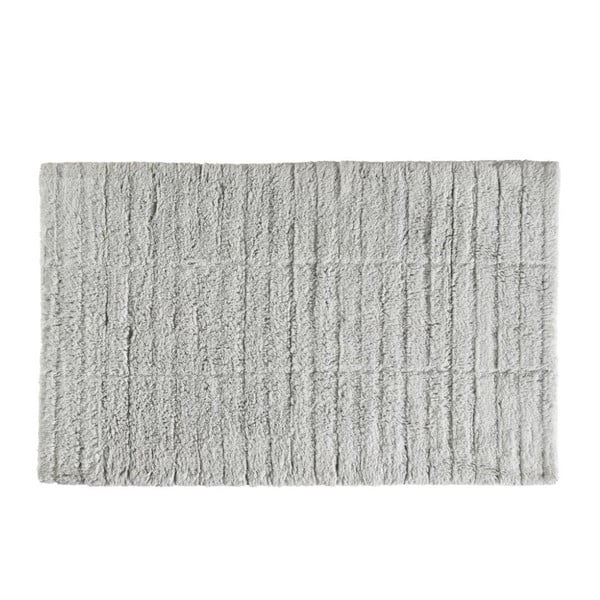 Světle šedá bavlněná koupelnová předložka Zone Tiles, 50 x 80 cm