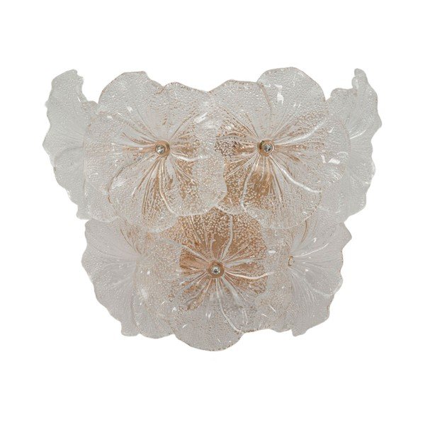 Skleněné nástěnné svítidlo ve zlaté barvě Ibiscus – Mauro Ferretti