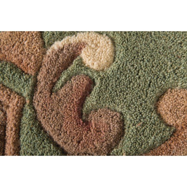 Zelený vlněný koberec 67x127 cm Aubusson – Flair Rugs-image-1